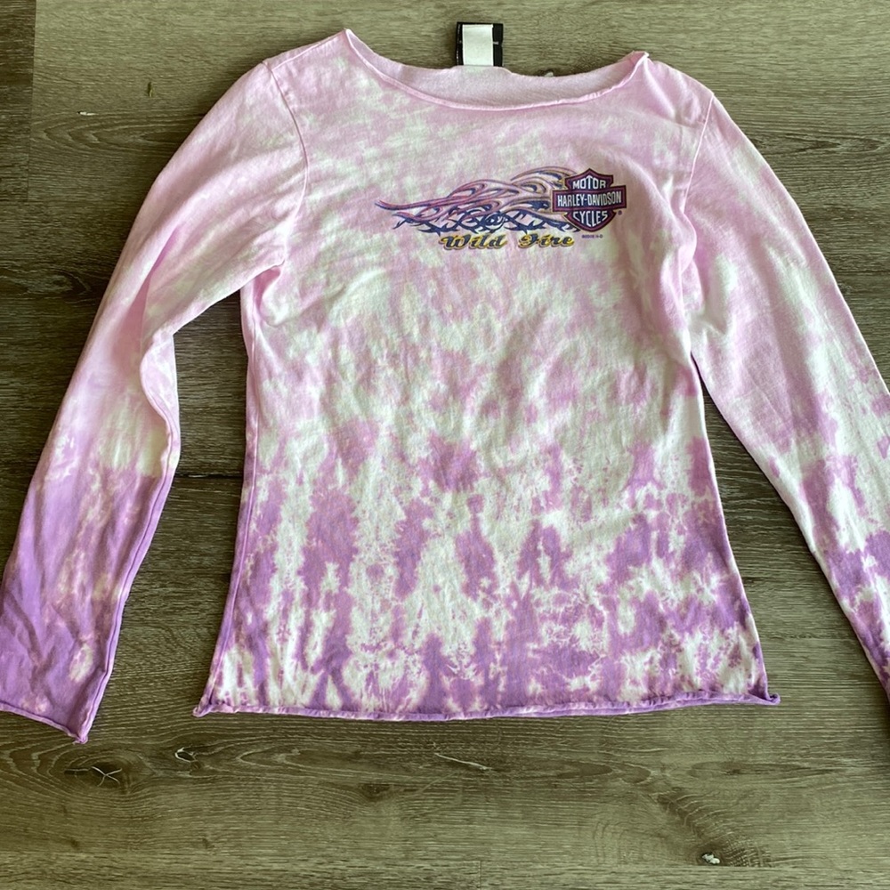 Harley Davidson size small purple tie-dye long sleeve women’s T-shirt